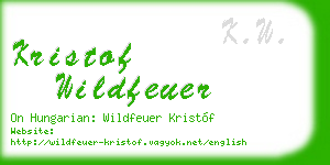 kristof wildfeuer business card